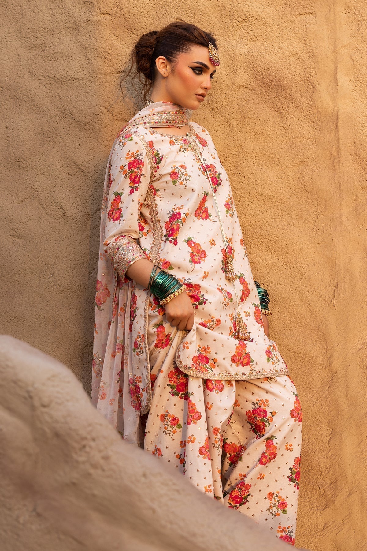 CHARIZMA-3PC SHAMOZE SILK PRINTED EMB BIC-