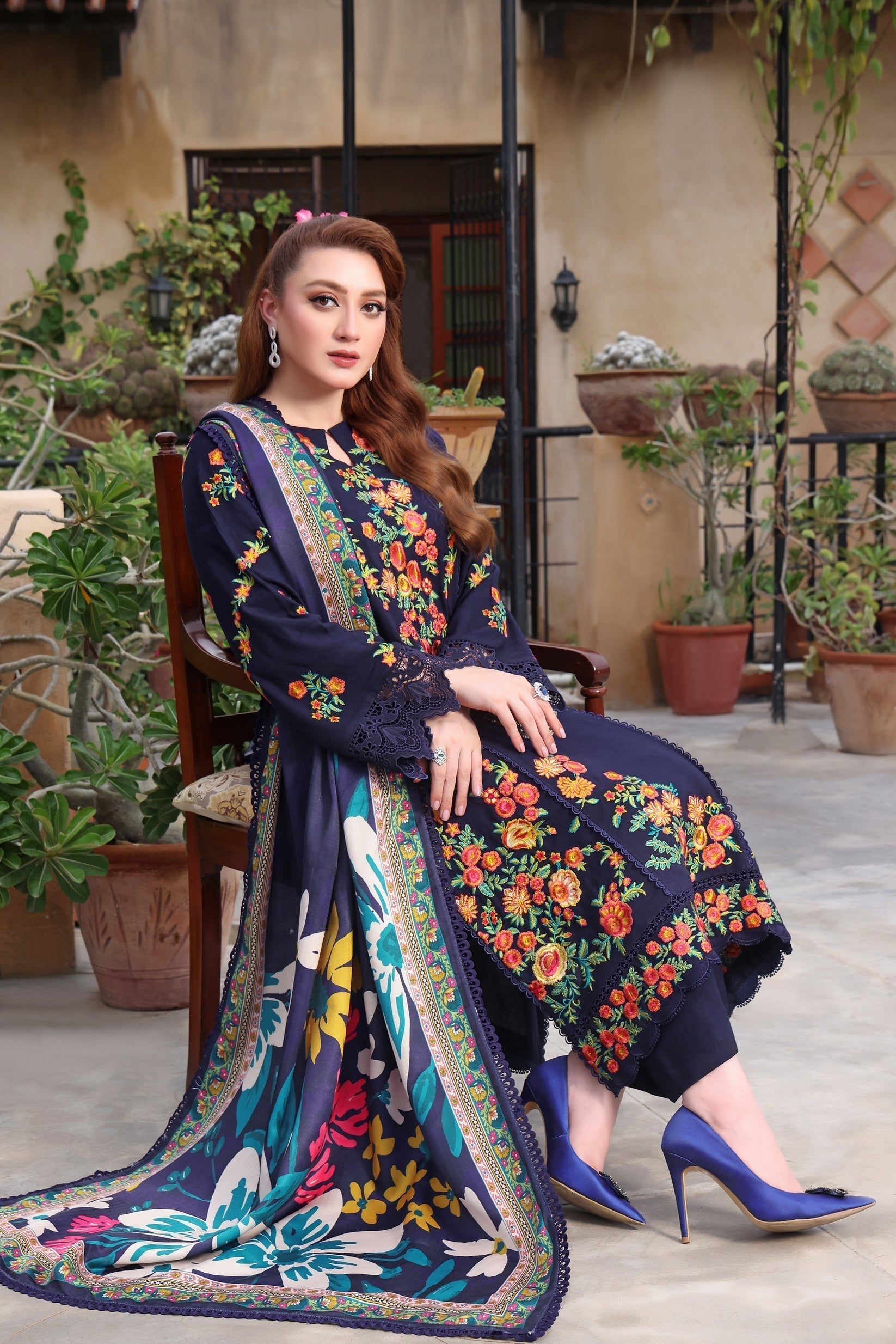 ASIM JOFA-3PC DHANAK EMBROIDERED BIC-4316