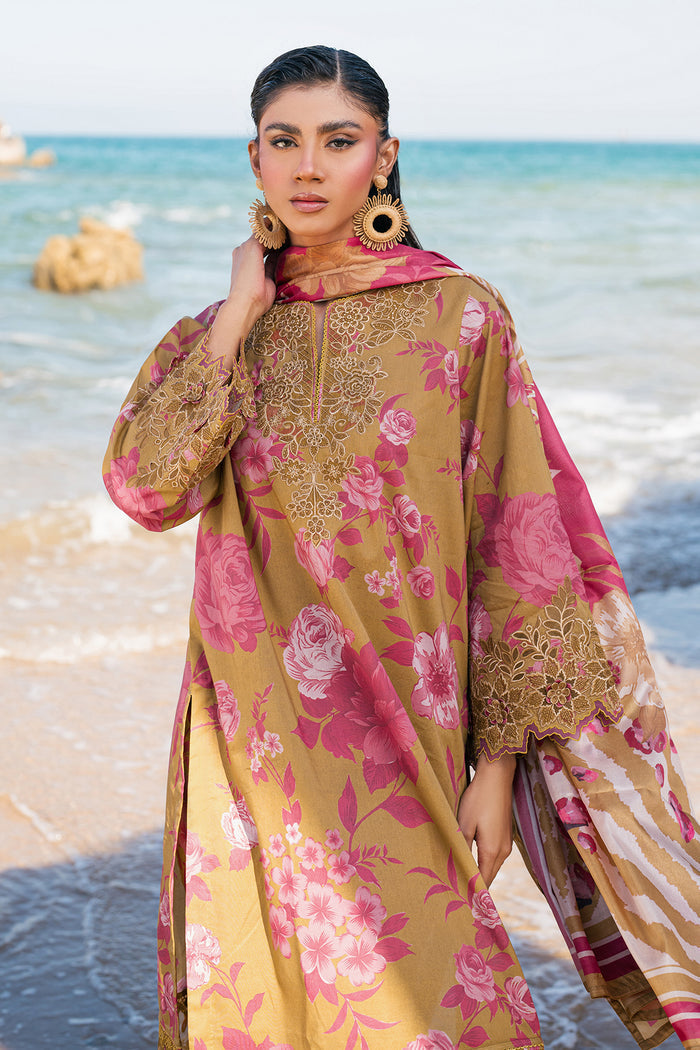 BAROQUE-3PC KHADDAR PRINTED EMB BIC-2622