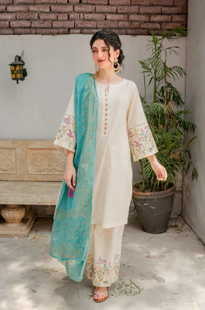 AISLING - 3PC DHANAK EMBROIDERED WITH COUTURE WOOL PRINT BIC-3116