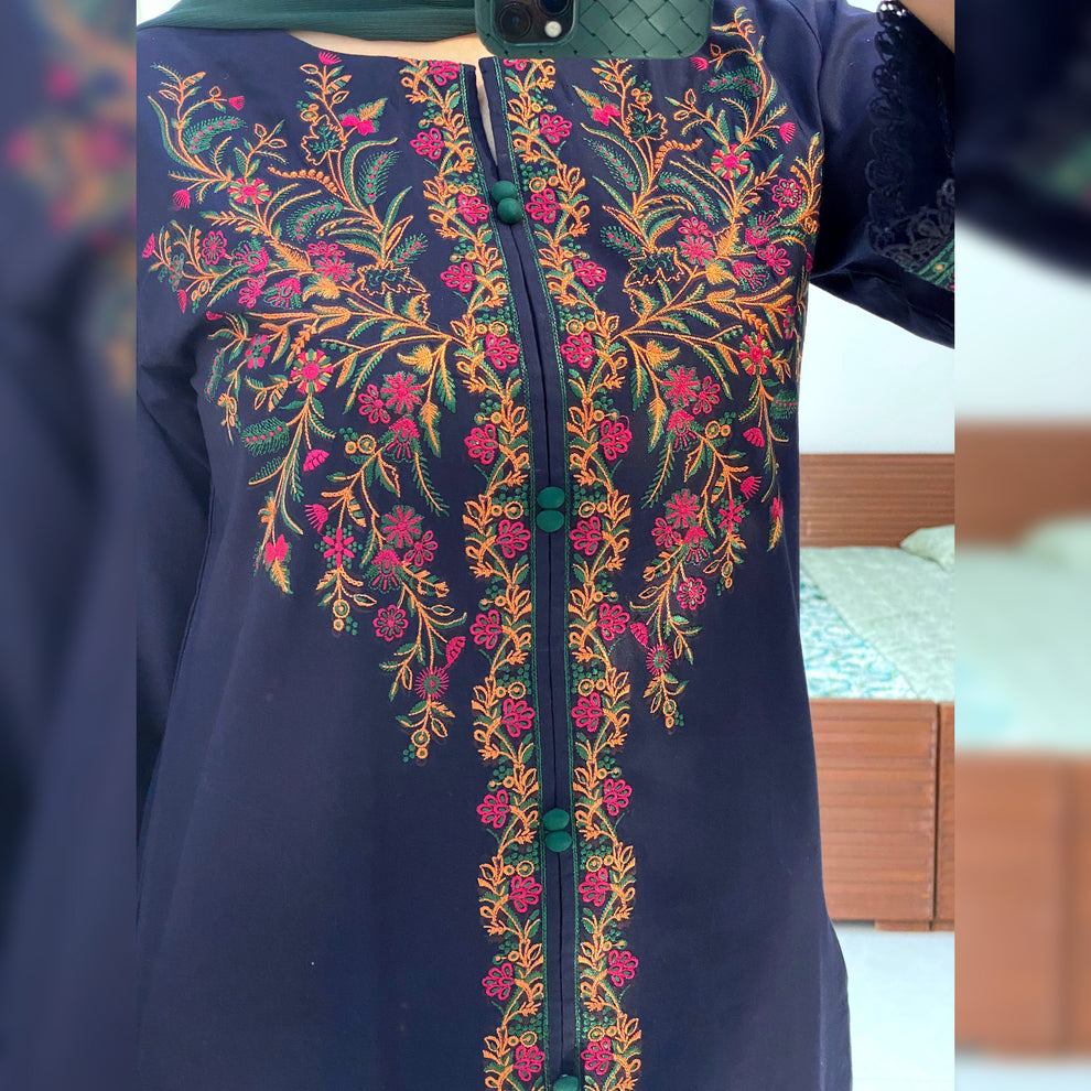 BRANDSINN-3PC DHANAK EMBROIDERED BIC-4076