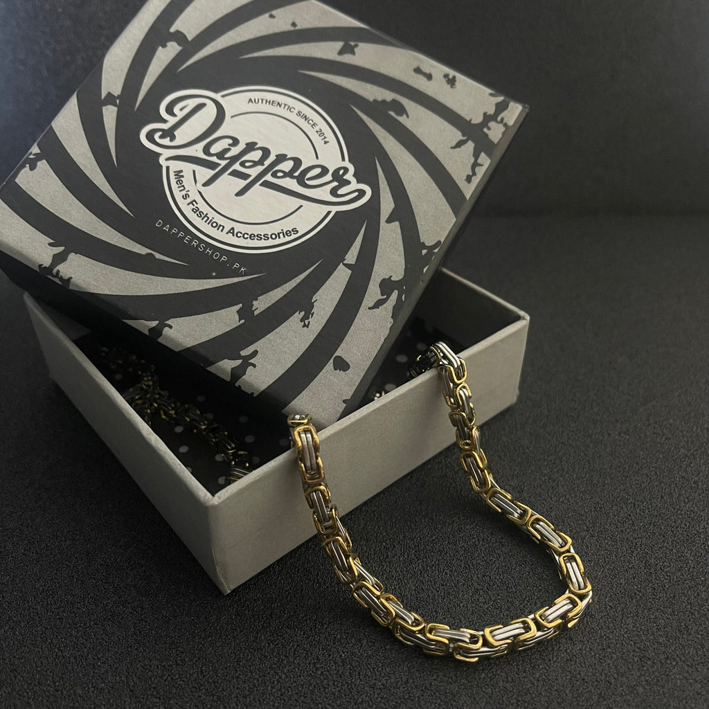 5mm Silver Golden Byzantine Link Neck Chain