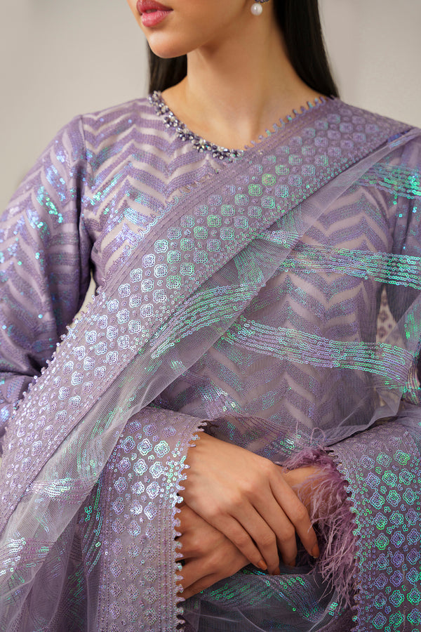 BAROUQE-ORGANZA 3PC SEQUENCE EMBROIDERED BIC-4266