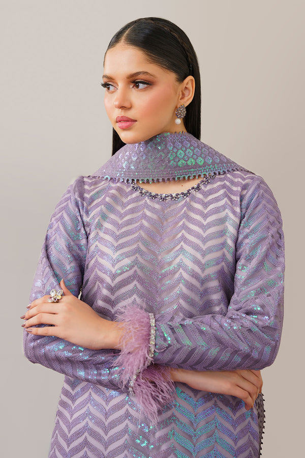 BAROUQE-ORGANZA 3PC SEQUENCE EMBROIDERED BIC-4266