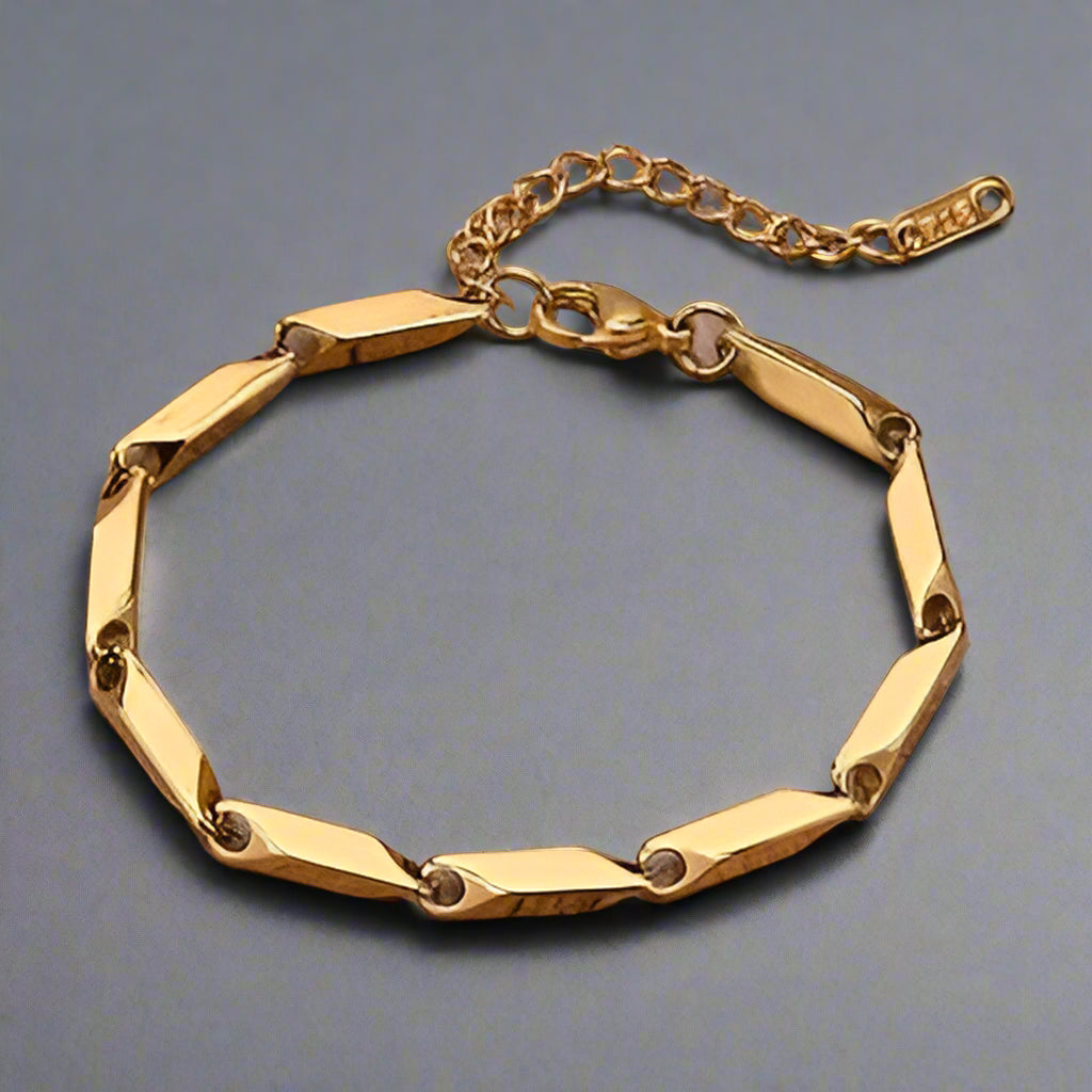 3mm Golden Rice Chain Bracelet For Men