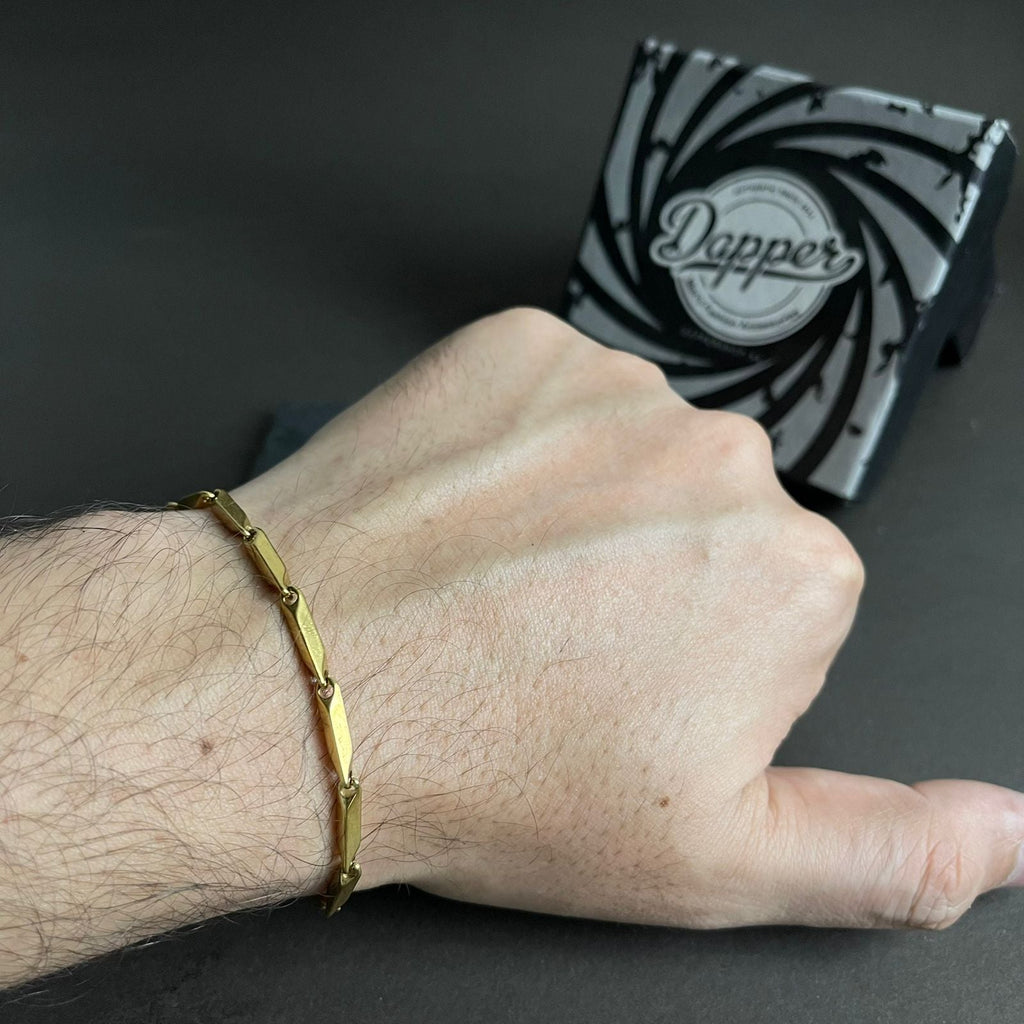 3mm Golden Rice Chain Bracelet For Men