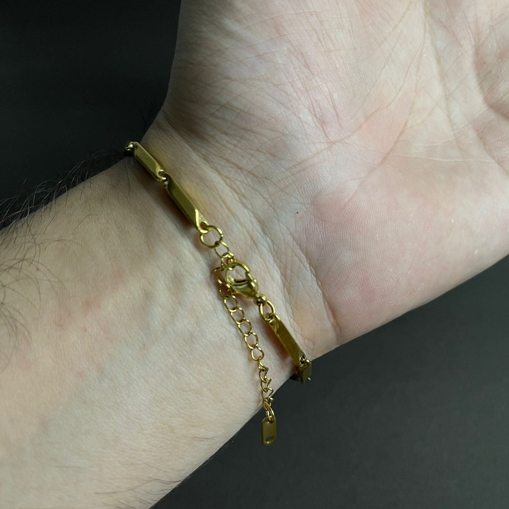 3mm Golden Rice Chain Bracelet For Men