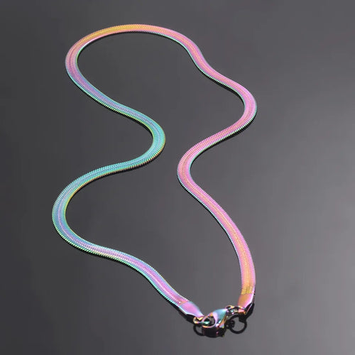 3mm Rainbow Flat Snake Neck Chain