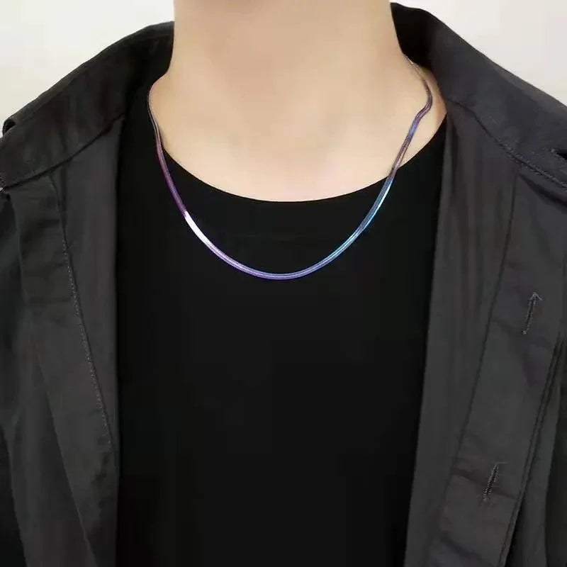 3mm Rainbow Flat Snake Neck Chain