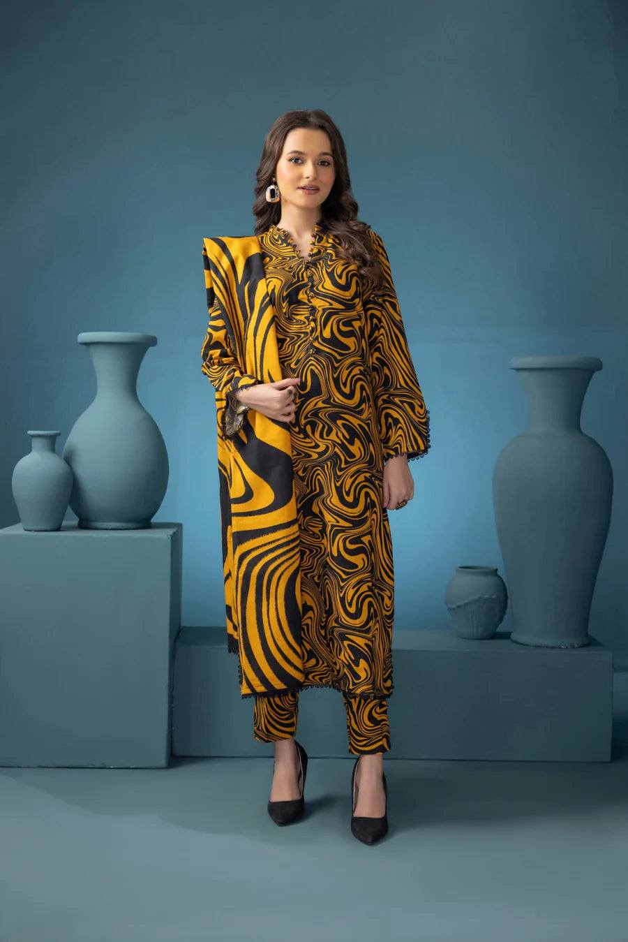 BAROQUE-3PC KHADDAR PRINTED BIC-2617