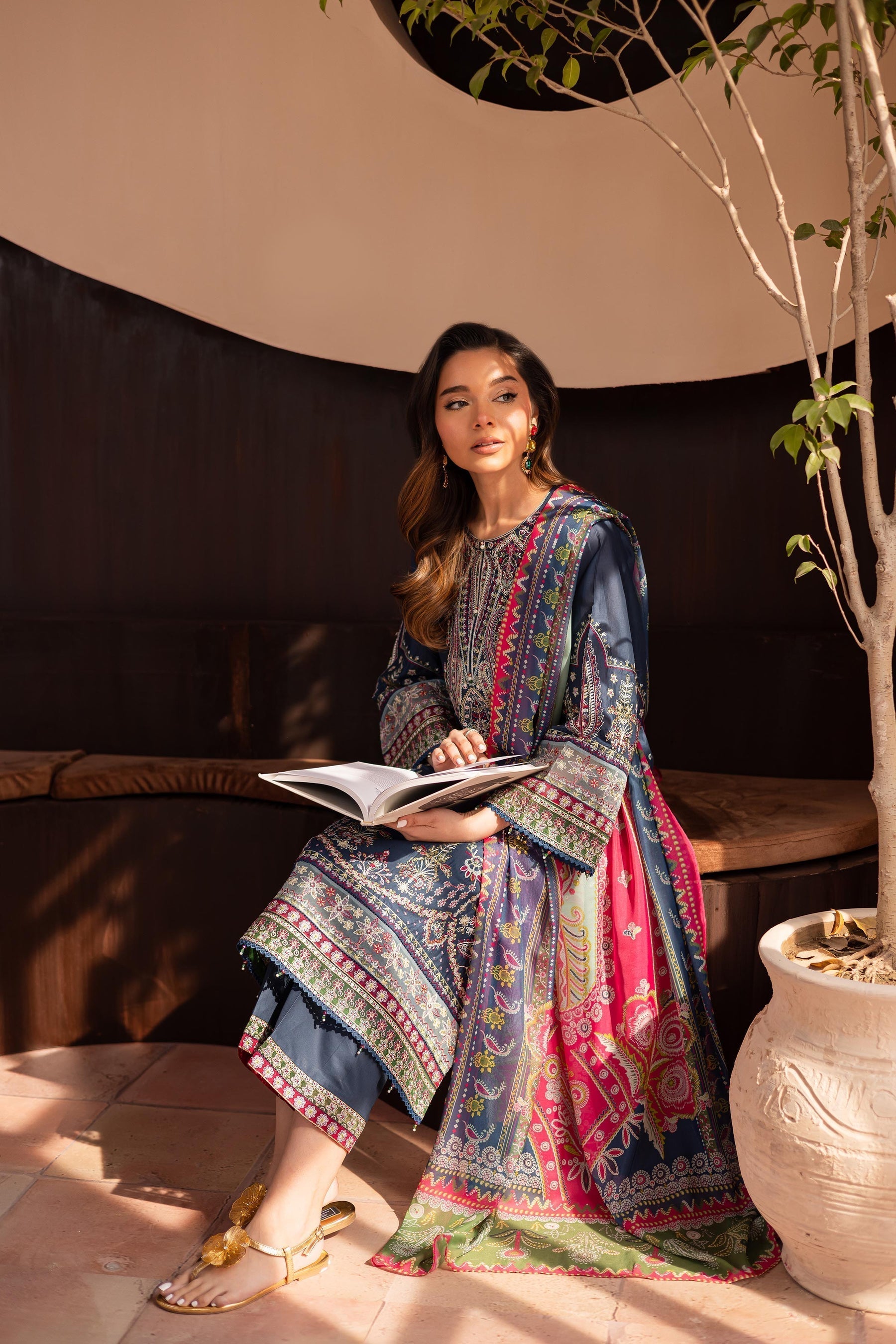 BATIK-3PC DHANAK SEQUENCE EMBROIDERED BIC-4179