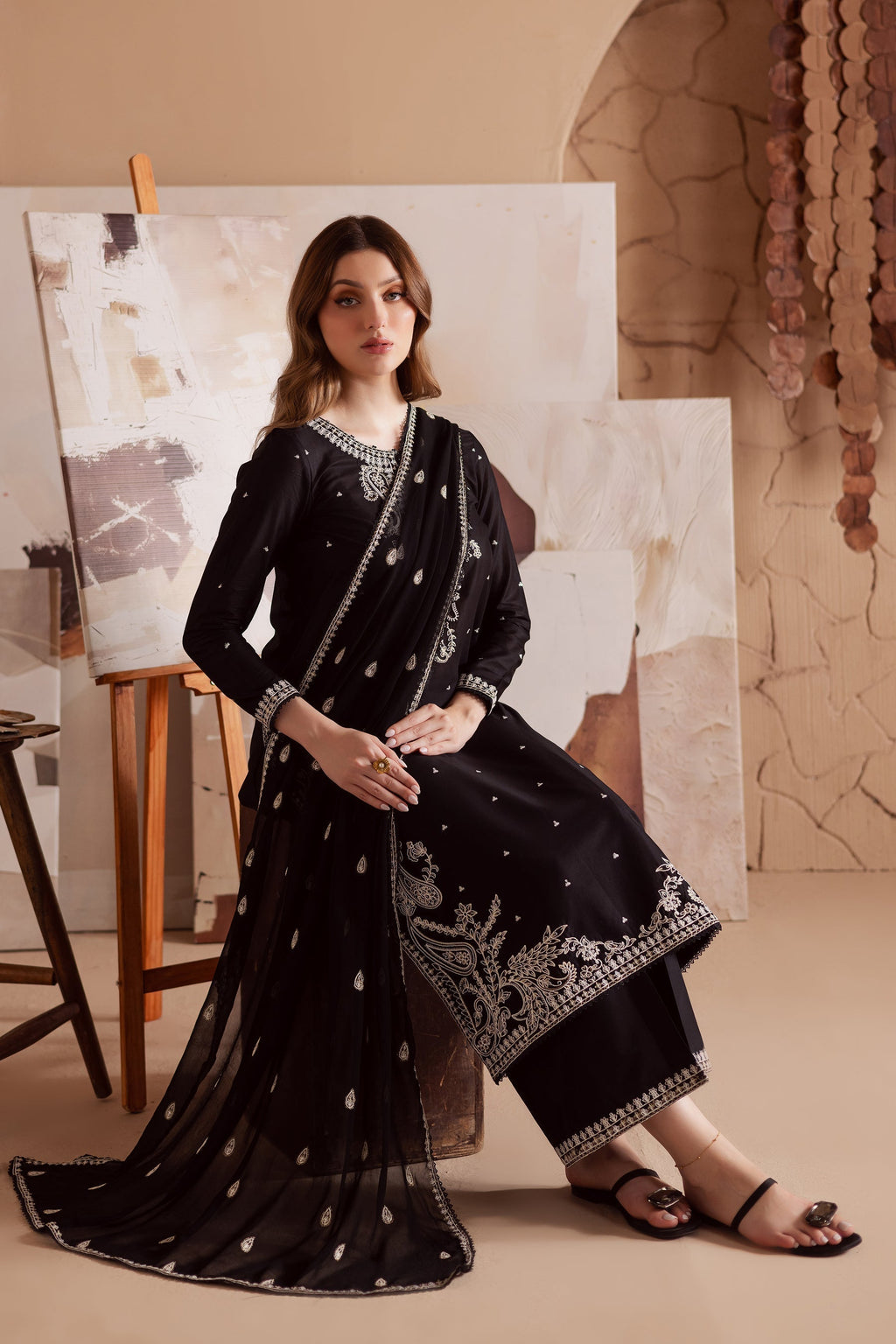 BATIK-3PC DHANAK EMBROIDERED BIC-4155