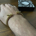 Alpha Dragon Golden Steel Bracelet for Men