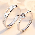 2Pcs/sets Zircon Heart Matching Couple Rings Set Forever Endless Love Wedding Ring For Women Men