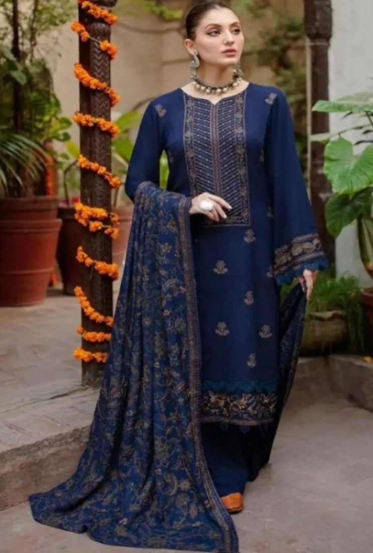 BAREEZE - 3PC DHANAK EMBROIDERED BIC-4032