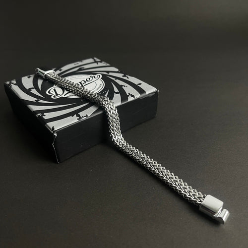 8mm Silver Foxtail Chain Bracelet for Men