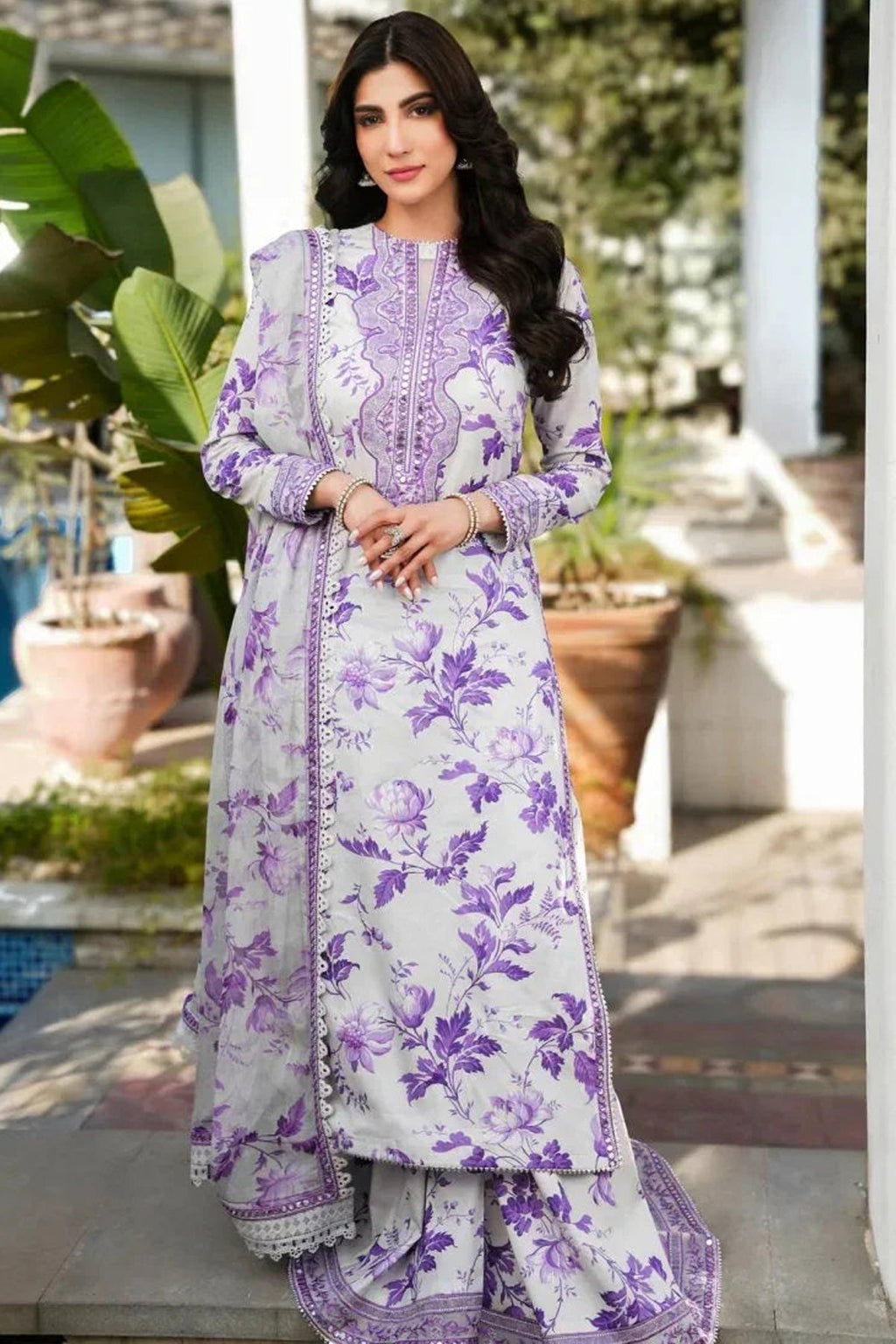 BAROQUE-3PC KHADDAR PRINTED EMB BIC-2562