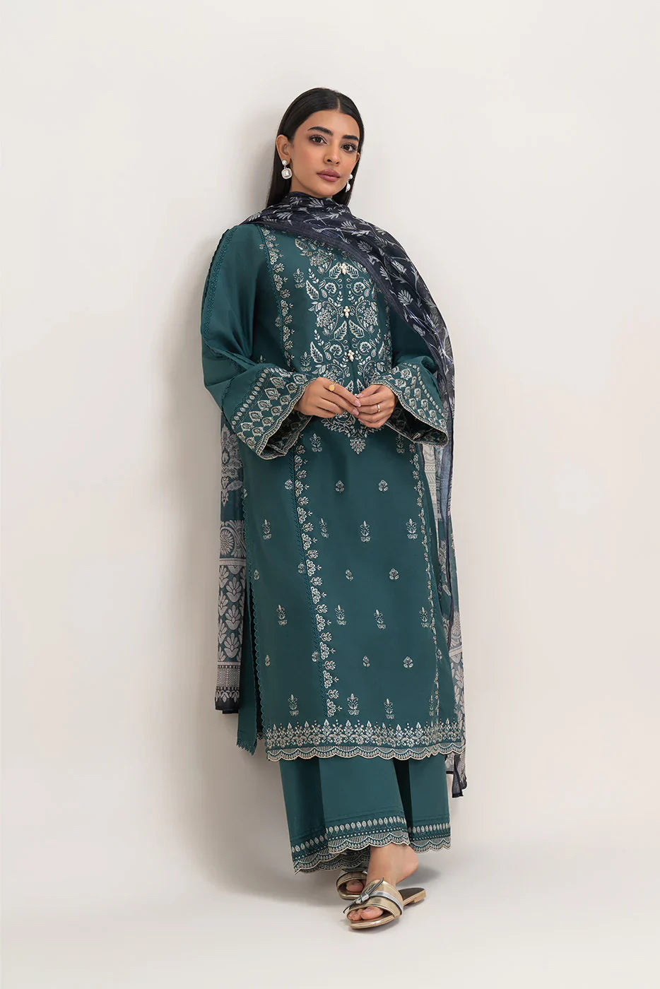 BEECHTREE-3PC DHANAK EMBROIDERED BIC-4158