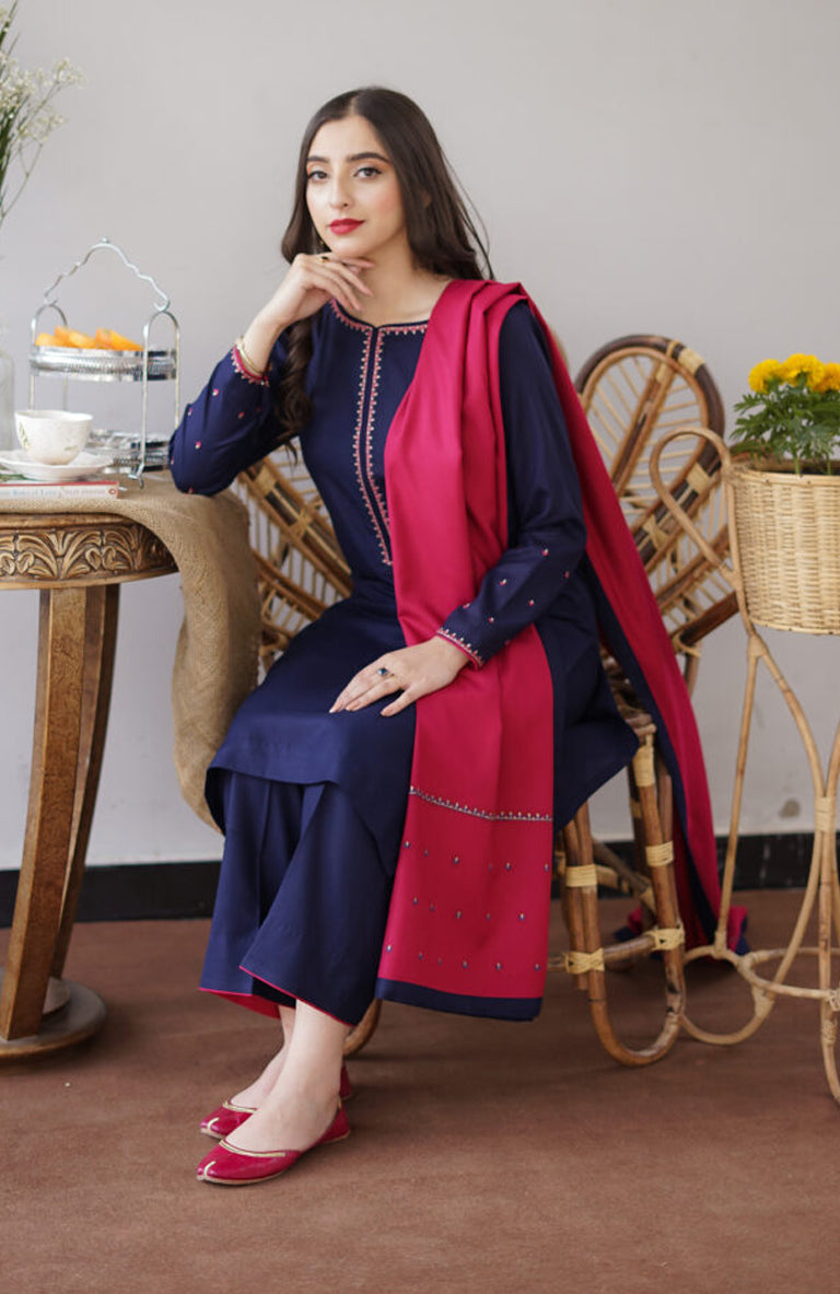 AISLING - 3PC DHANAK EMBROIDERED BIC-3181