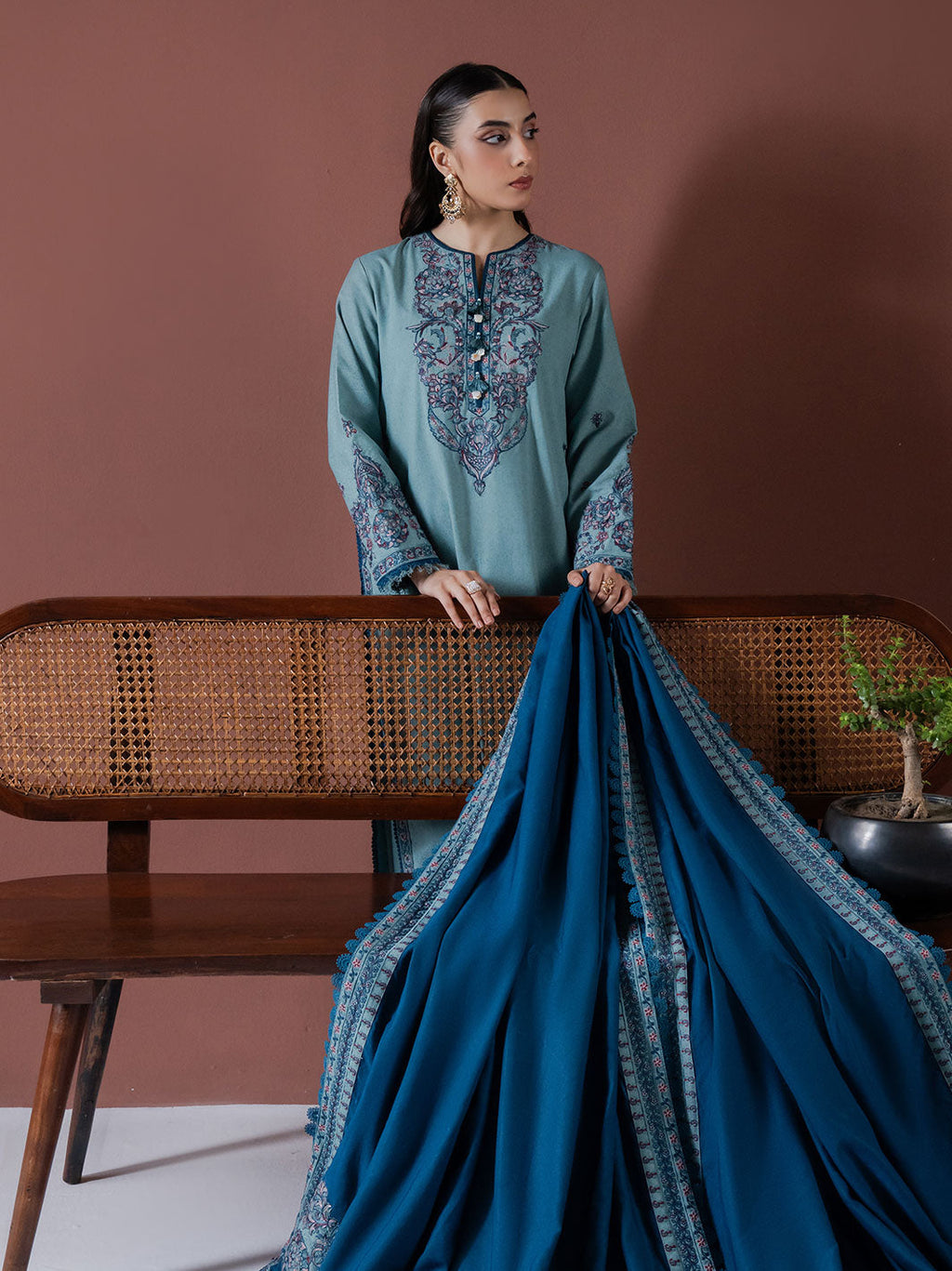 ASIM JOFA-3PC DHANAK EMBROIDERED BIC-4217