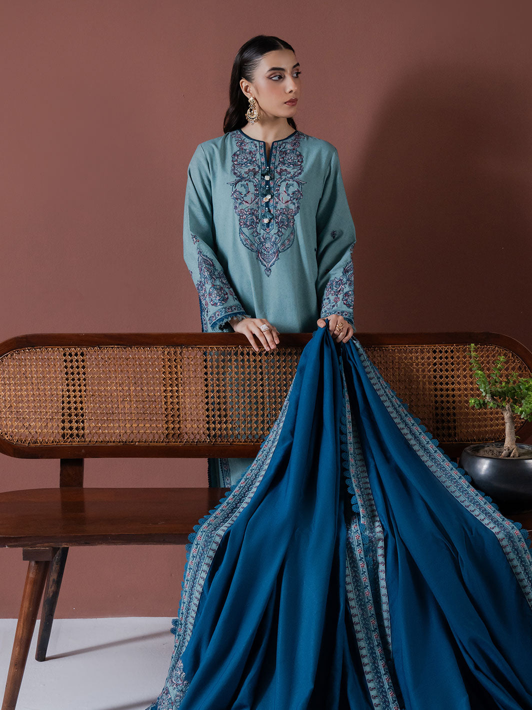 ASIM JOFA-3PC DHANAK EMBROIDERED BIC-4217