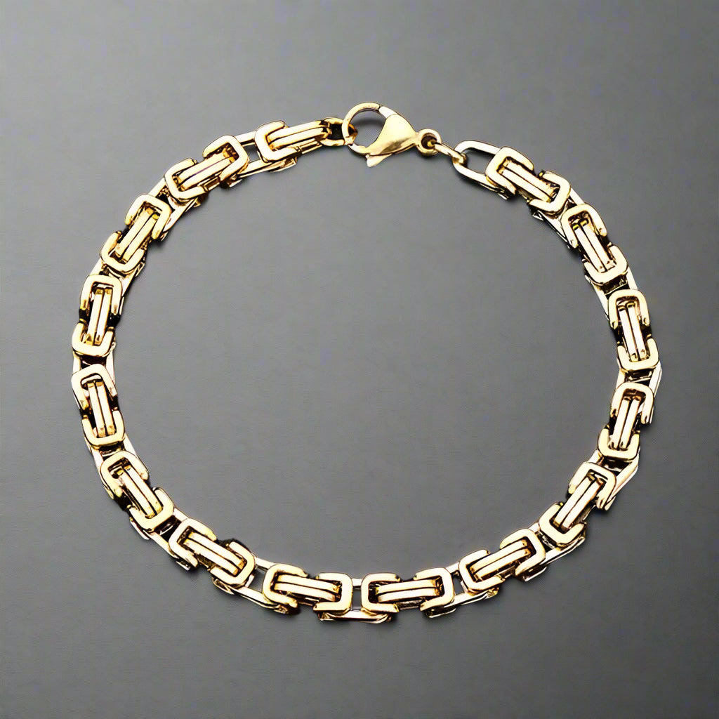 5mm Golden Byzantine Bracelet For Men