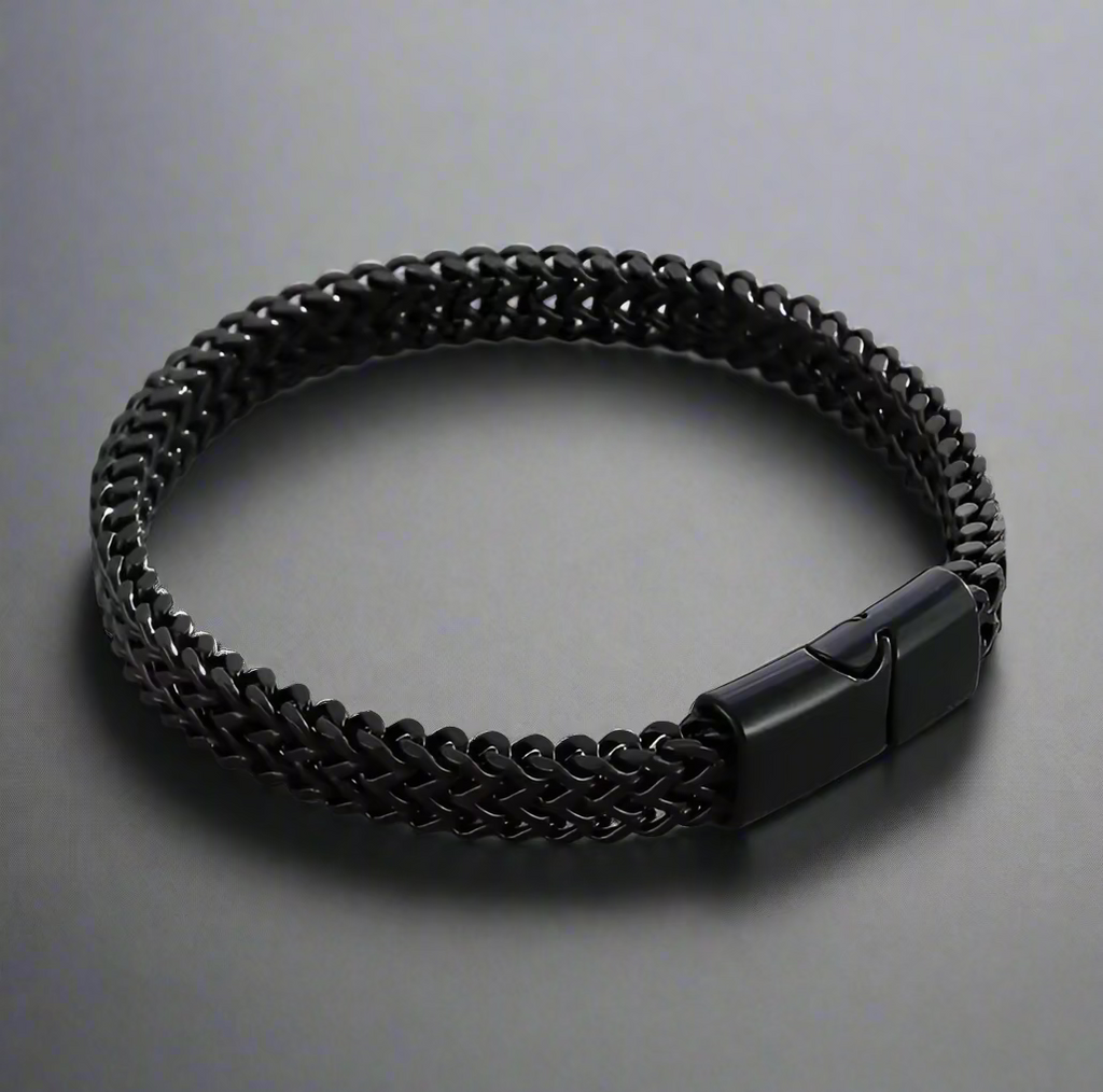 8mm Black Foxtail Chain Bracelet for Men