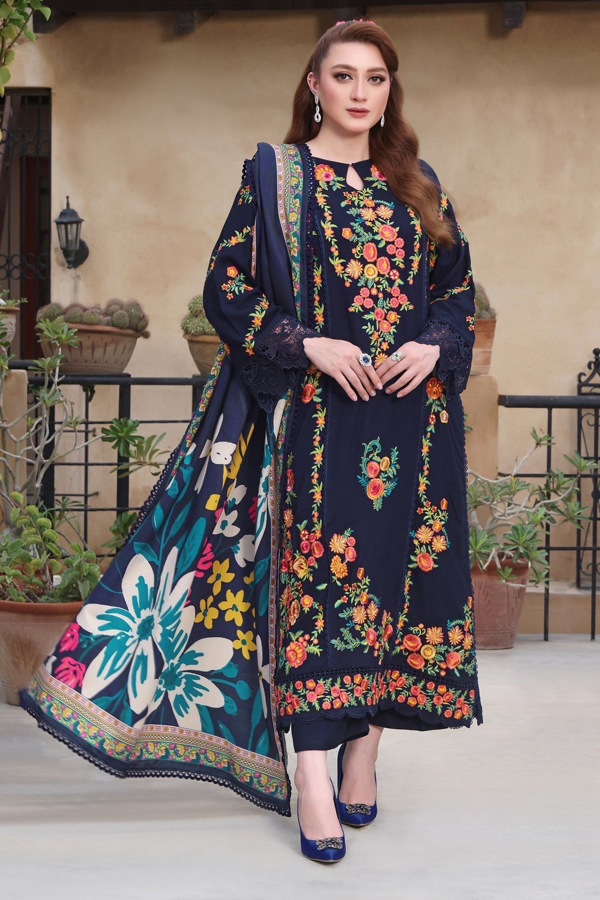 ASIM JOFA-3PC DHANAK EMBROIDERED BIC-4316
