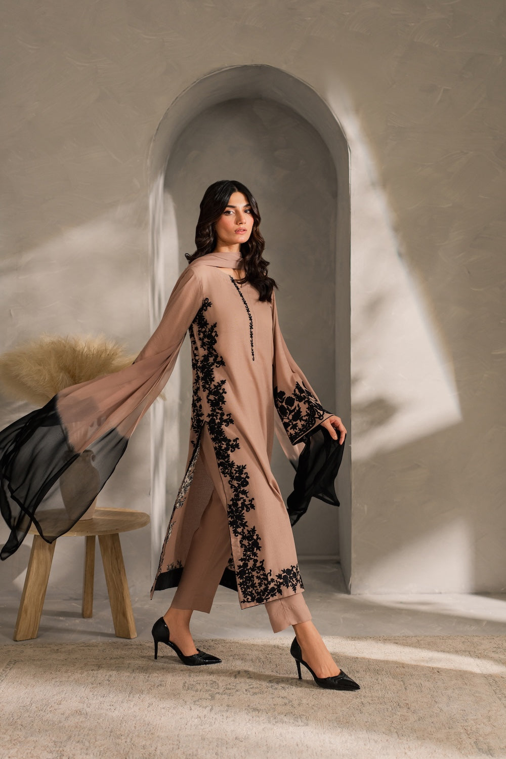 ASIM JOFA-3PC DHANAK EMBROIDERED BIC-4287