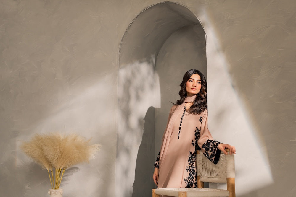 ASIM JOFA-3PC DHANAK EMBROIDERED BIC-4287