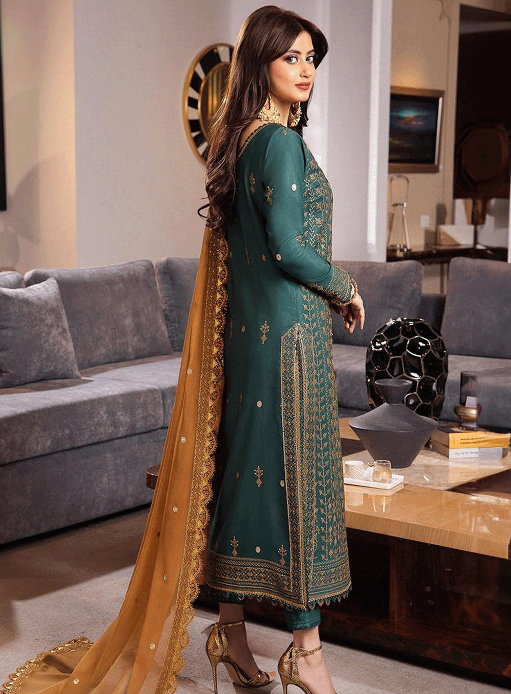 ASIM JOFA-3PC DHANAK EMBROIDERED BIC-4153