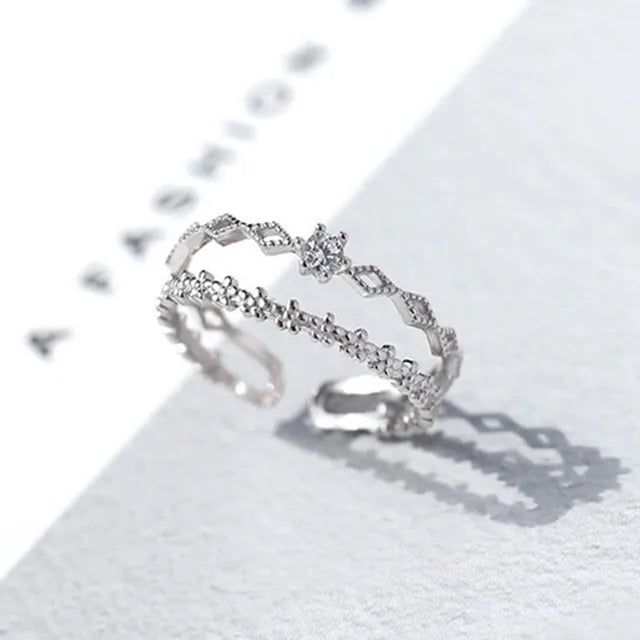 925 Sterling Silver Flower Lace Ring