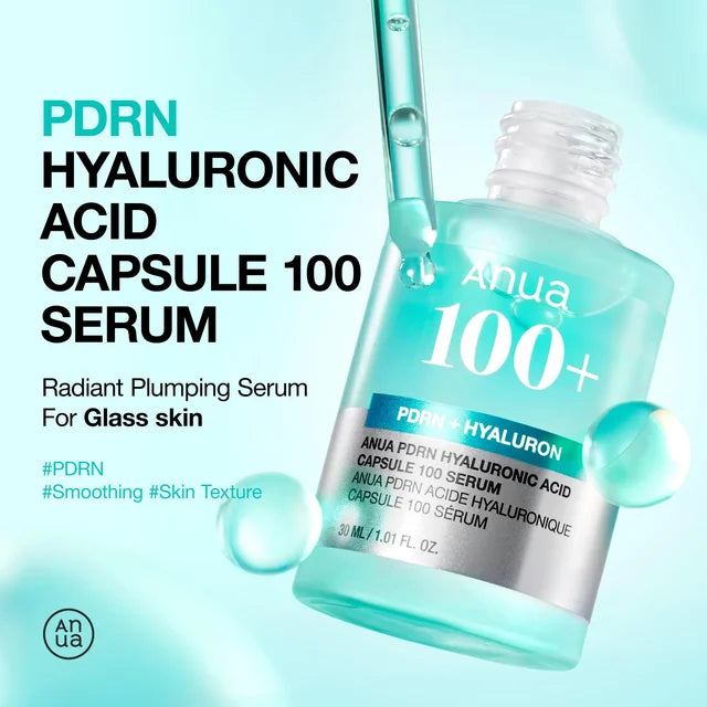 Anua PDRN Hyaluronic Acid 100 Capsules Serum, Revitalizing Face Serum, Hyaluronic Acid, Moisturizing, Korean Skincare