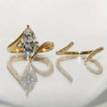 2PC 3CT Marquise Moissanite Bridal Wedding Set, S925 Sterling 925 Silver Rings