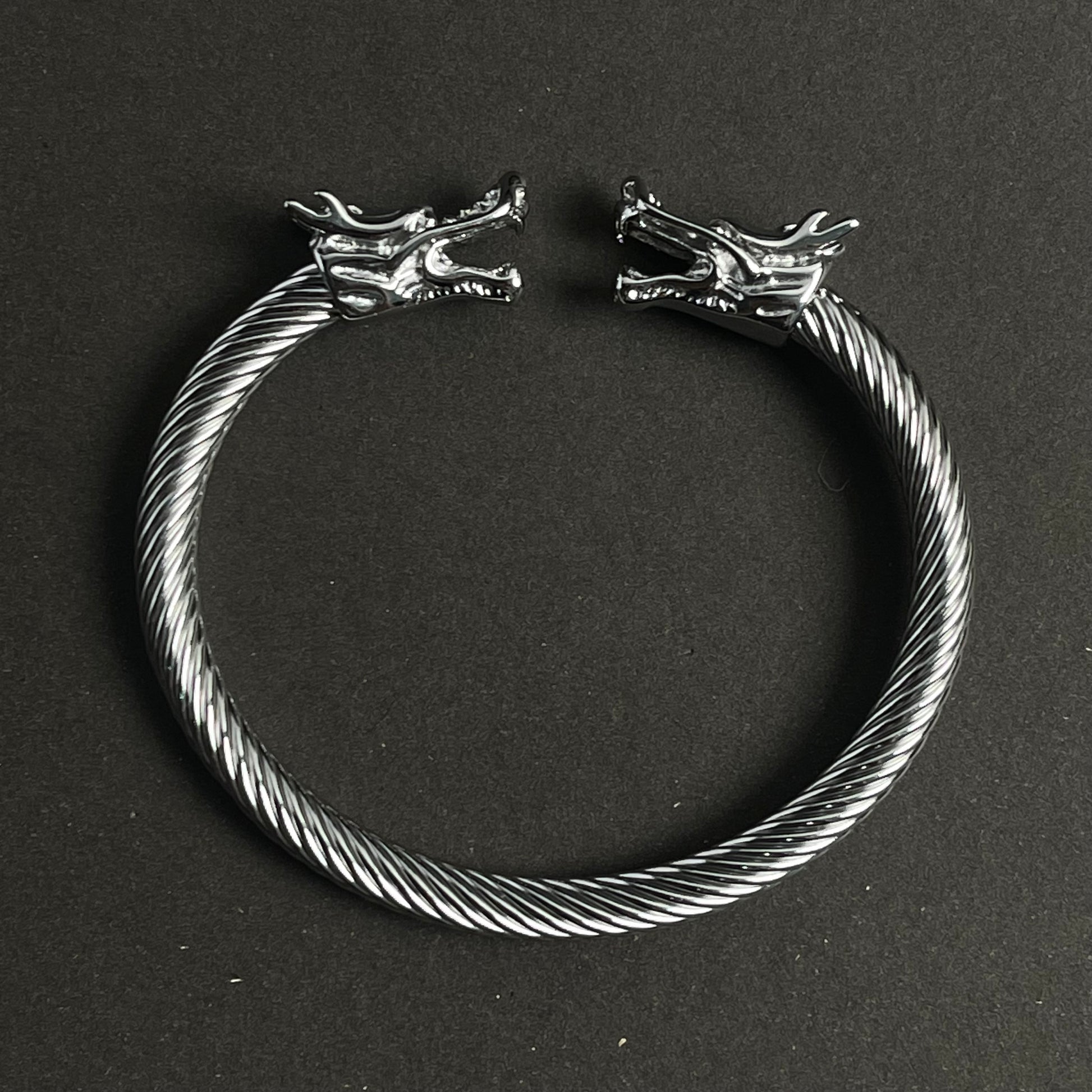 Alpha Dragon Silver Steel Bracelet for Men