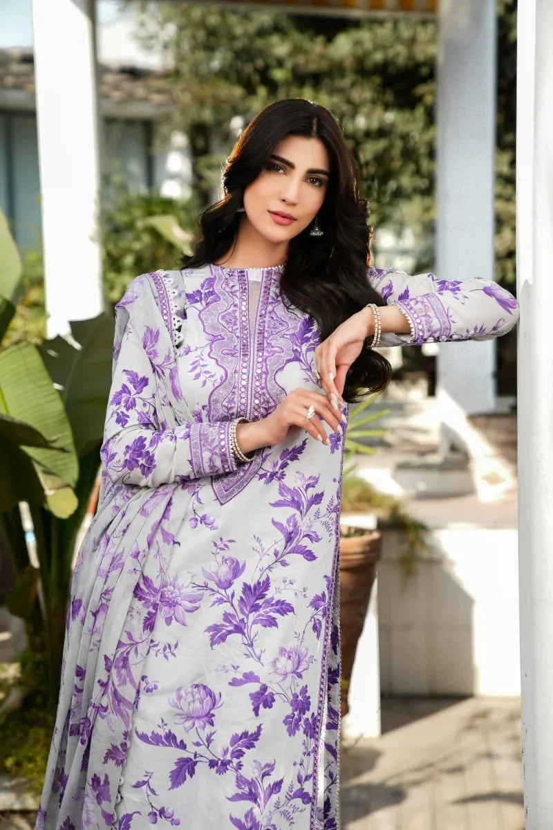 BAROQUE-3PC KHADDAR PRINTED EMB BIC-2562