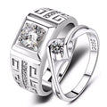 Couple's Ring Men's and Women's Opening Adjustable Simulation Diamond Ring Diamond Ring Trendy Men's Single Ring