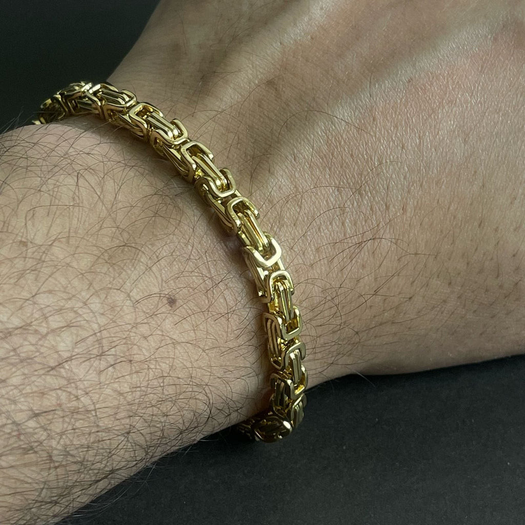 5mm Golden Byzantine Bracelet For Men