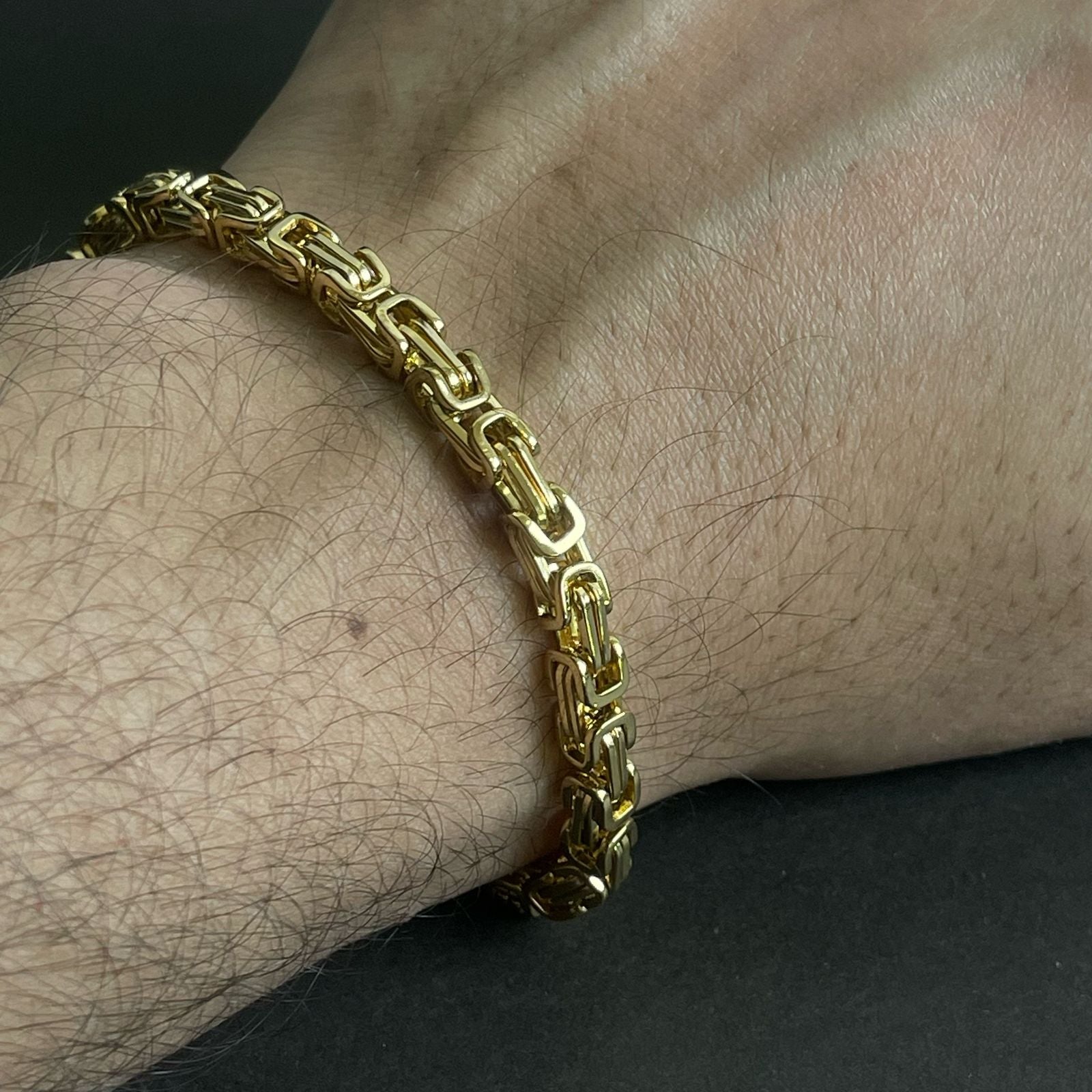 5mm Golden Byzantine Bracelet For Men