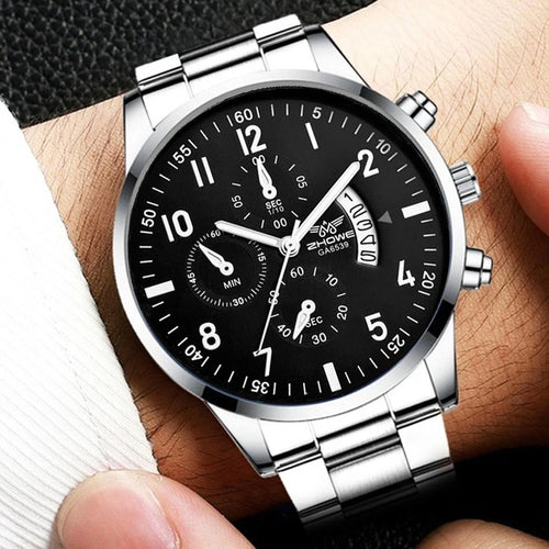 1PC Men's Luxury Watch Fashion Business Calendar Men's Steel Belt Watch Men's